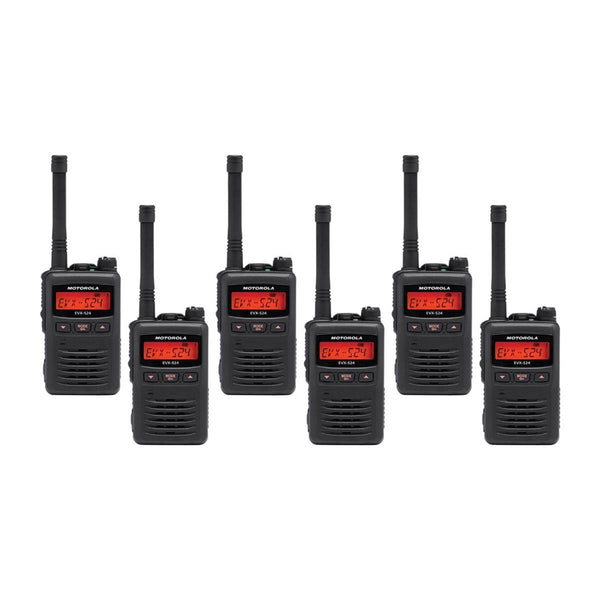 EVX-S24 UHF Digital Radio 6 Pack Black