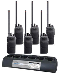 Icom IC-F1000 136-174MHz VHF 5W 16 CH Radio 6 PACK Multicharger