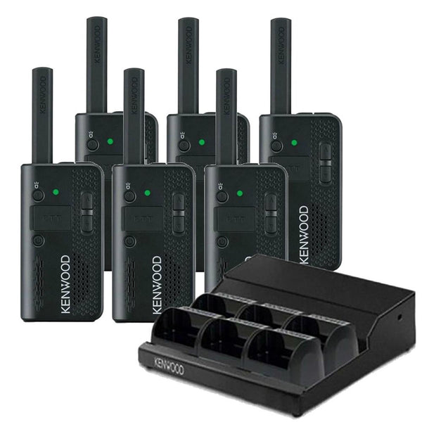 Kenwood PKT-23K UHF Radio 6 Pack w/ Multi-Charger