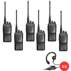 Kenwood TK-3000 4W 16Ch. Radio 6 Pack W/ Headsets