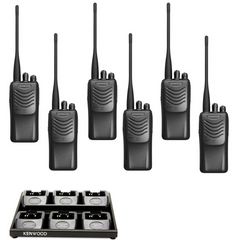 Kenwood TK-3000 4W 16Ch. Radio 6 Pack W/ Multi-Charger