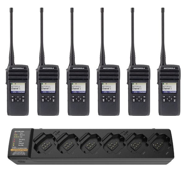 Motorola DTR700 Digital Radio 6 Pack with Multi-Charger
