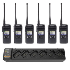 Motorola DTR700 Digital Radio 6 Pack with Multi-Charger