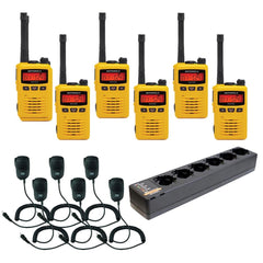 EVX-S24 Digital Radio 6 Pack w/Multi-Charger and Speaker Mics - Yellow