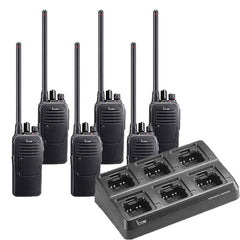Icom IC-F1100D VHF 5W 16 CH Digital Radio 6 PACK Multi-Charger