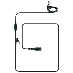 MH-37A4B-1 Single Wire Surveillance Kit w/ inline PTT