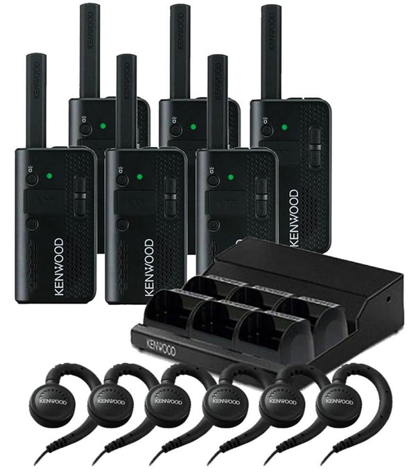 Kenwood PKT-23K Radio 6 Pack w/ Multi-Charger and Headsets